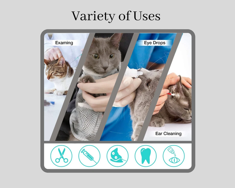 Мешок для груминга кошек стирка для котят сетка полиэстер устойчивая к царапинам укусам ванна для ногтей - Изображение 2 из 4
