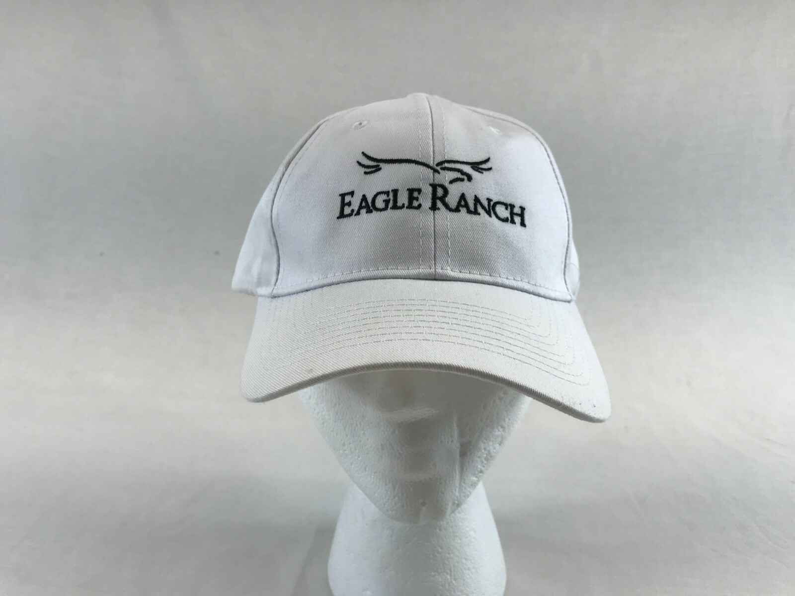 Eagle Ranch Baseball Cap Strapback Hat White Embr… - image 1