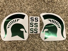 Chrome Michigan St Spartans Full Size FS Football Helmet Decals 6 Helmet Awards