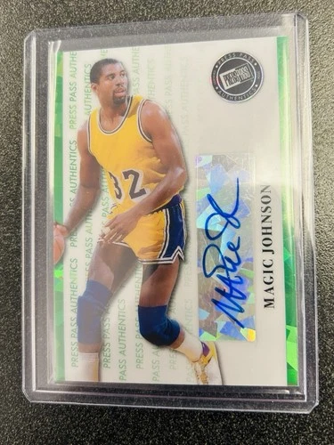 Magic Johnson Press Pass Authentics Green- Auto /6