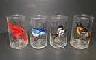 Vintage Anchor Hocking Woodland Songbird Bird Drinking Glasses Set Of 4