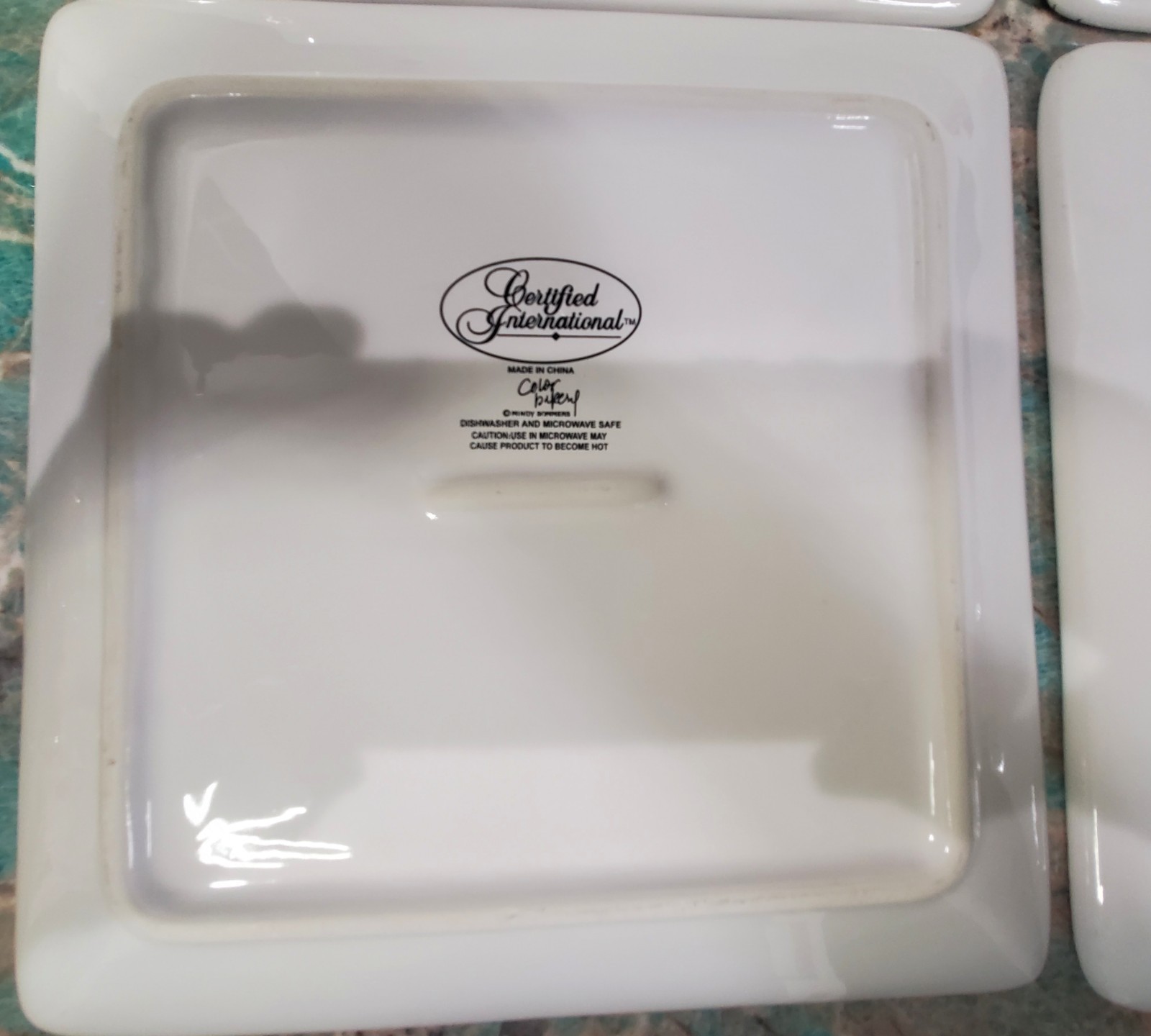 4 Certified International Mindy Sommers Color Bakery Collection Dinner Plates 
