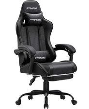 GTRACING GTWD-200 Ergonomic Gaming Chair with Adjustable Footrest  Pillows, Bla