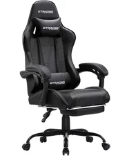 GTRACING GTWD-200 Ergonomic Gaming Chair with Adjustable Footrest & Pillows, Bla