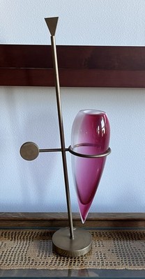 Sabino Ventura Glass Art Sculpture, Abstract Form, Entitled  Diagonale 