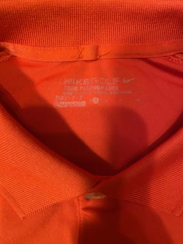 Nike Golf Tour Performance Dri Fit Mens Size Small Red Sport School Shirt - Picture 4 of 10