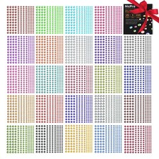 Self Adhesive Rhinestone Stickers 25 Sheets 25 Colors Bling Gem Face Stickers