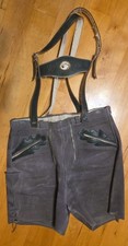 VTG German Lederhosen Authentic Suede Leather Oktoberfest 32 Waist