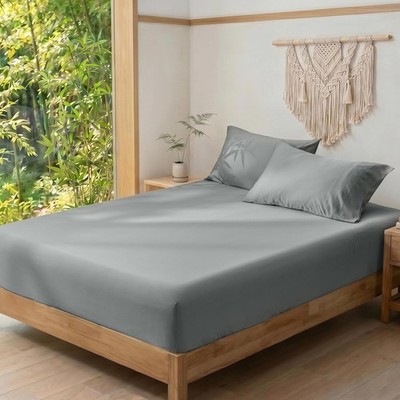 Cooling Fitted Sheet King Size, 100% Rayon Derived from Bamboo, 16'' Deep Pocket