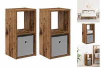 Nachttisch 2Er Set Nachtschrank Altholz 25,5X22X49,5 Cm Holzwerkstoff