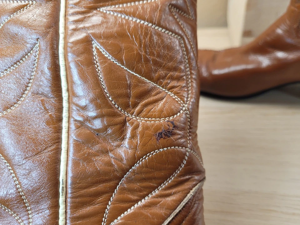 Vintage Tony Lama Cowboy Western Leather Boots 1960's Womens (Read Description) - Image 4 of 4