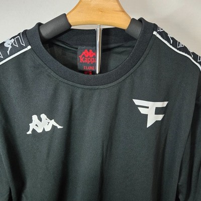 FaZe Clan x Kappa Men's Flaz Long Sleeve Jersey T-Shirt Black Size XL