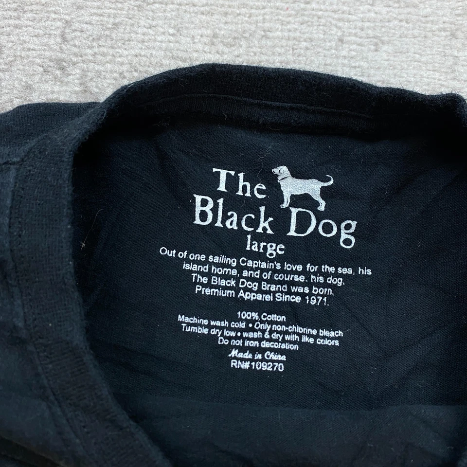 The Black Dog 衬衫大号黑色黄色海滩 Marthas Vineyard 波士顿海岸徒步旅行者 — 第 4/4 张图片