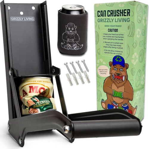 Can Crusher for Recycling by Grzzly Living | Heavy Duty Can Crusher Wall
