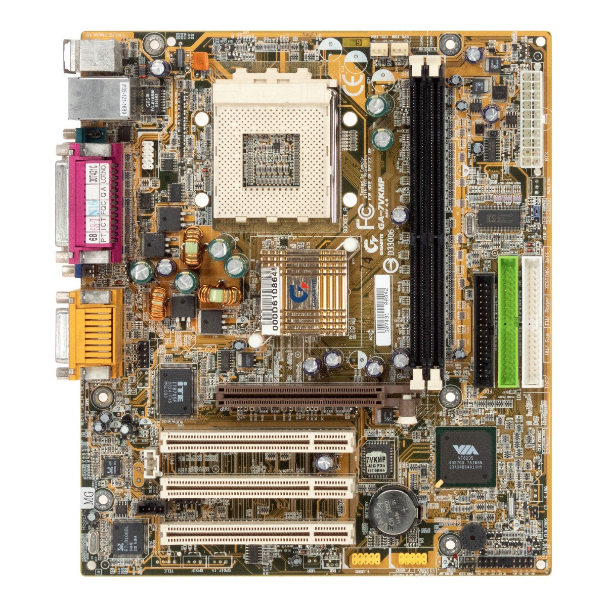 GIGABYTE GA-7VKMP REV: 3.3+ SOCKET 462 (A) DDR AGP PCI IDE MATX | eBay