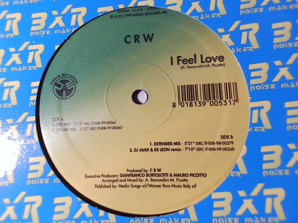 CRW I feel love 12" 4 TRACKS MAI SUONATO UNPLAYED!!! C R W