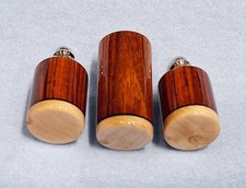 Custom Pool Cue Joint Protectors- Cocobolo/Birdseye /Black Veneer - RADIAL