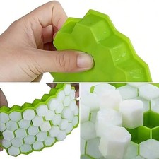 Stampo Vassoio per Cubetti di Ghiaccio, 64 Griglie, Igienici, 2 Strati, Facile Rilascio Pulito, Facile Rilascio, Vassoio di Ghiaccio Congelatore con Coperchio, Cucchiaio da Bevanda da Cocktail
