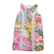 Lilly Pulitzer Target 20th Anniversary Floral Shift Dress Girls S 6 6X Pink Blue