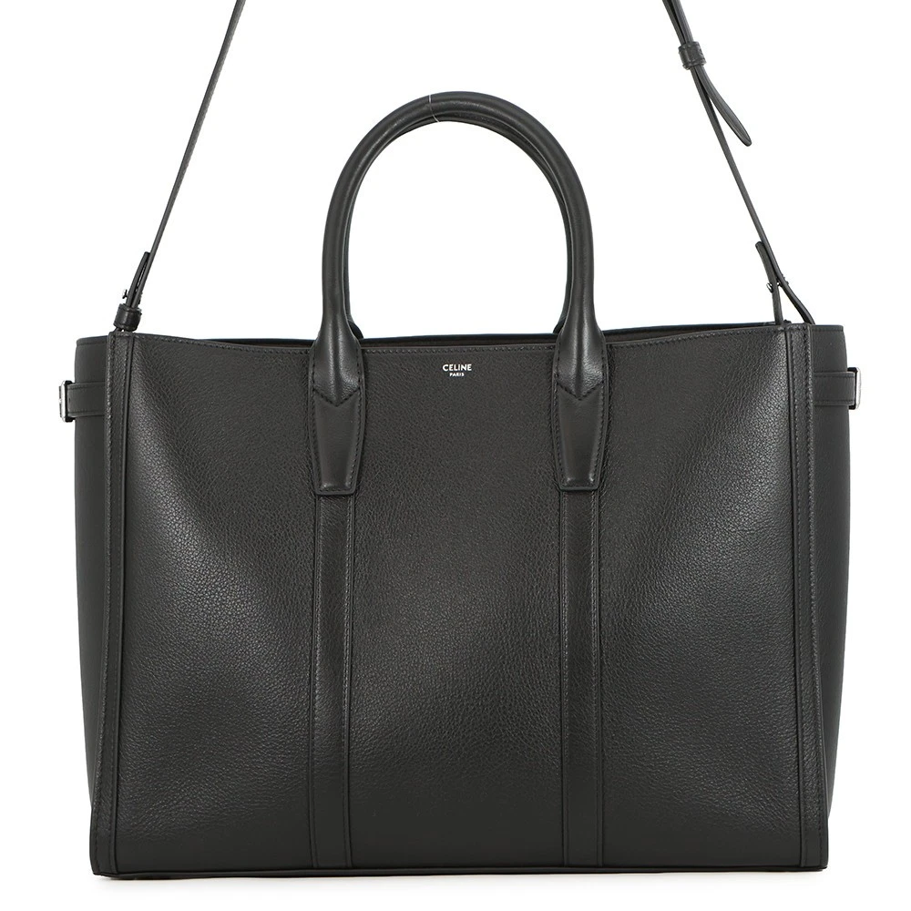 Celine — CELINE Cabas Marrake 2-way Bag Size Medium Sapuru Calf Leather Black 116273F...