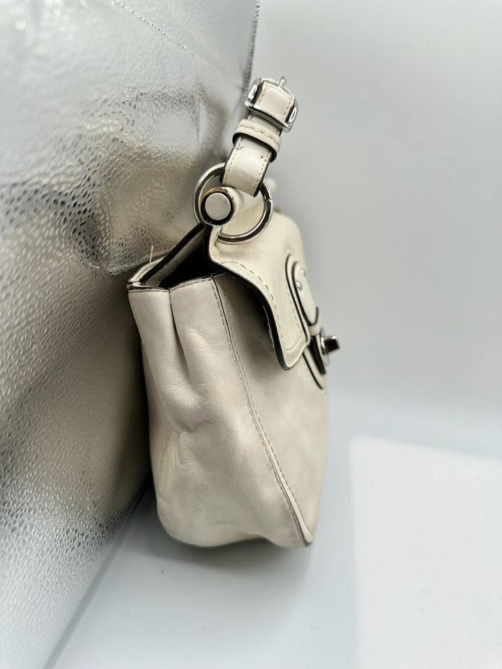 Coach Willis Legacy Cream Leather Satchel Handbag 19132 - Image 4 of 4