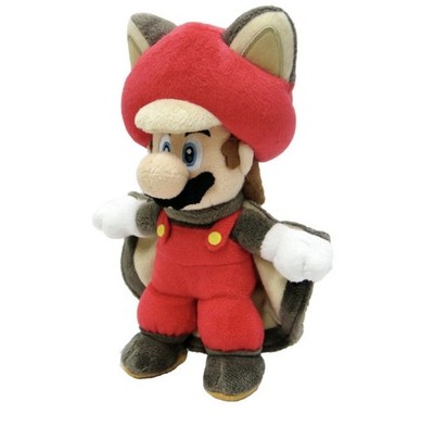 Little Buddy Super Mario Flying Squirrel Mario 9'' Figure Stuffed Plush Doll Toy