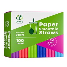 , [100 Count] Jumbo Paper Smoothie Straws, 10...