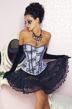 Damen 12118 Petticoat Rock schwarz Tüllrock kurz Burlesque Stil OS XS-M