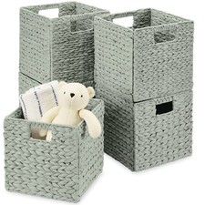Best Choice Products 10.5x10.5in Hyacinth Storage Baskets Set of 5