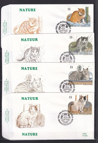 [LG79123] Belgium N°2521/2524FDC Cats First Day Cover COB € 11,00 SUPERB
