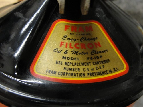 MEGA RARE NOS VINTAGE FRAM F4-19P/W OIL FILTER ASSEMBLY 1955 CHEVROLET V-8 - Picture 4 of 12