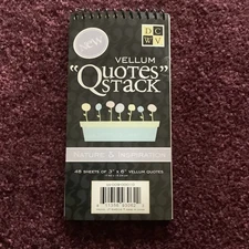 48 Page Vellum 3"x6" "Quote Stacks" Nature & Inspiration Scrap Book New