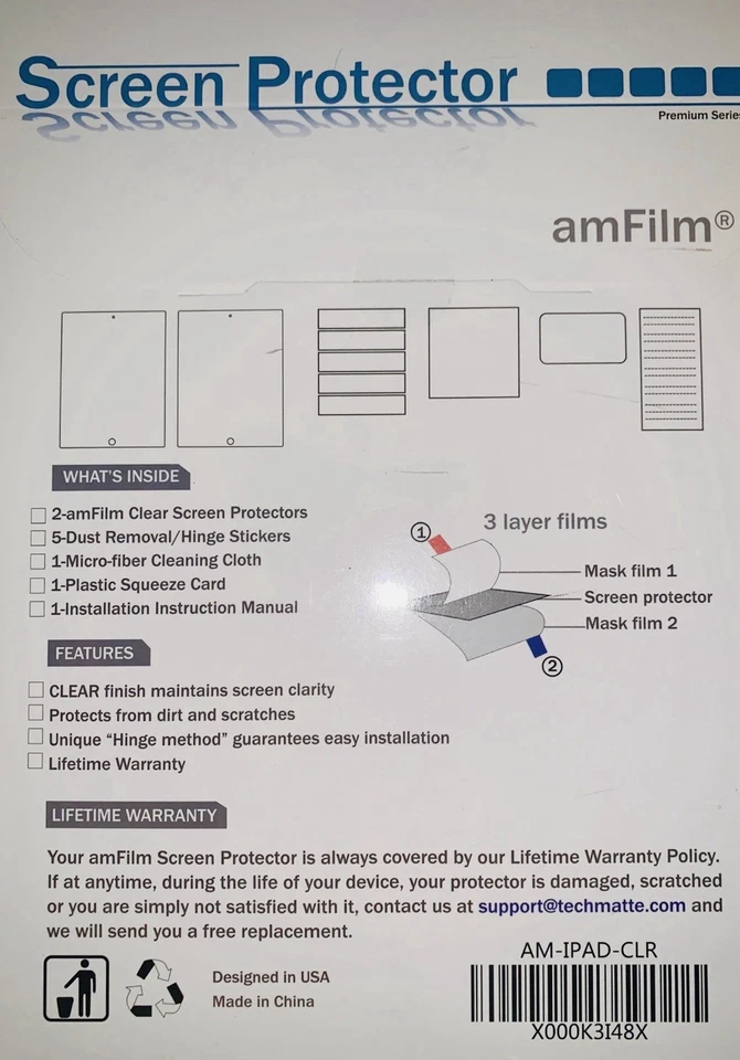amFilm Screen Protector for Apple iPad 2/3/4 - Premium HD Clear - Image 3 of 4