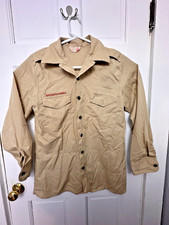 Boy Scout BSA UNIFORM SHIRT Mens Medium Long Sleeve Tan
