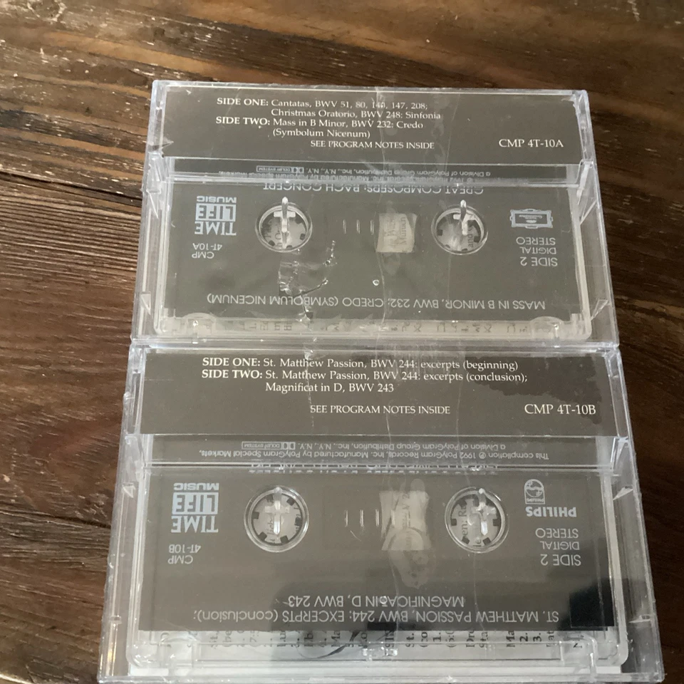 Great Composers, Time life Music BACH CONCERT Twin Cassette Sealed Free UK Post - Image 2 of 3