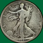 1921 Walking Liberty Half Dollar Very Good VG Coin #37443