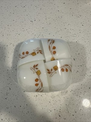 Vintage PYREX Corelle HARVEST HOME Tea/Coffee Handled CUPS 2.75'' Set of 4