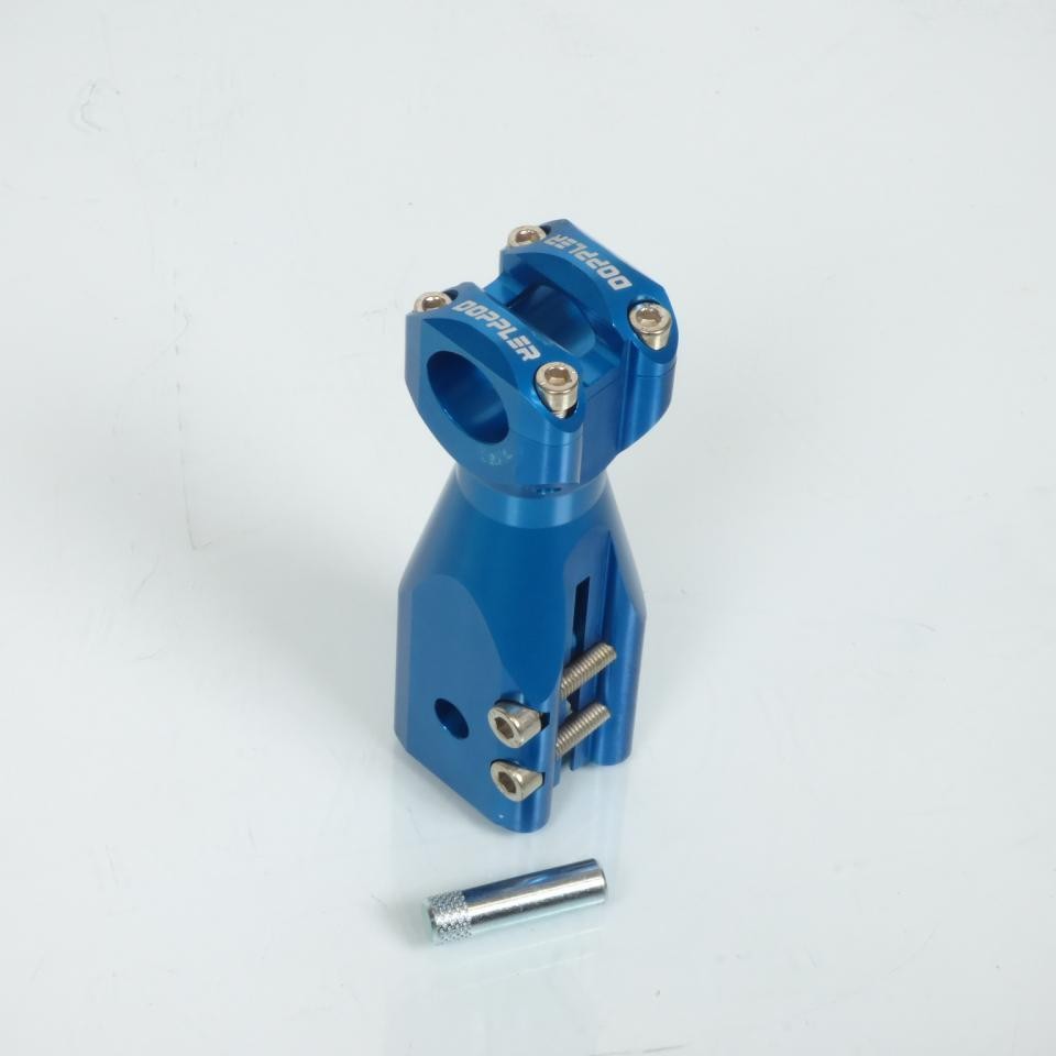 Potence guidon Doppler bleu Peugeot Speedfight pour look urbain D22mm