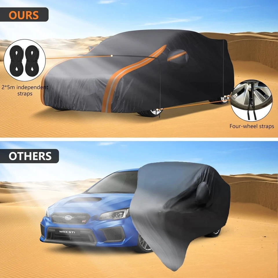 Cubierta de coche 8 capas para todo tipo de clima con cremallera de puerta para Subaru WRX Impreza 2007-2025 Foto 4 de 4