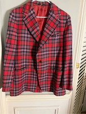 Vintage Gordon of Philadelphia Tartan Plaid Wool Blazer Jacket Mens M/L