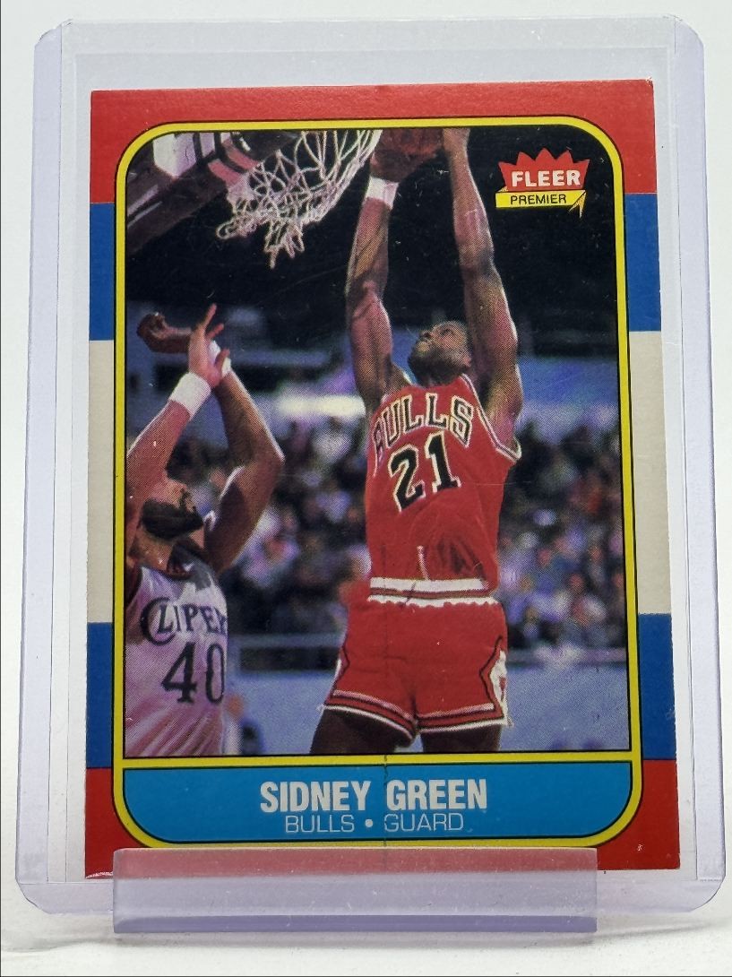 SIDNEY GREEN 1986-87 FLEER PREMIER ROOKIE BASKETBALL BULLS #40 RC Q3562
