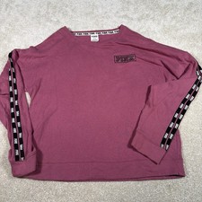 Pink Victoria Secret Long Sleeve Fleece Sweatshirt Womens XL Pink Arm Hit