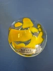 Vintage Blenko 3" MCM Green & Yellow Glass Mushroom Paperweight GLOWS ✨️