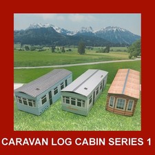 TT Scale Caravan Blockhaus Serie Modellkarte Bausatz Container x 6 TT Spur 1:120