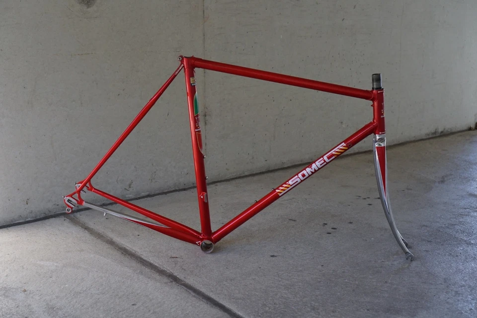 VGC 1980's Somec Columbus AIR SL Frame Set Candy Red 53/54,5 Campagnolo