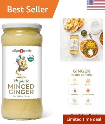 Convenient 25 oz Organic Minced Ginger - Spice Up Your Culinary Creations