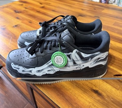 Nike Air Force 1 Black Skeleton Halloween 2019 Sz 9 U.S. Mens (Brand New No Box)