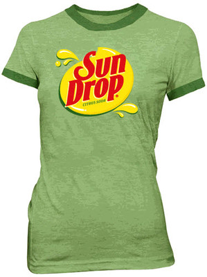 Juniors Sun Drop It Hot Sundrop Citrus Soda Green Commercial Costume T-Shirt Tee