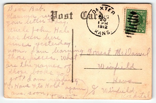 Postcard Chicken Poem "Said a Big Black Rooster to a Little Hen ..." PM 1912 - Picture 2 of 2