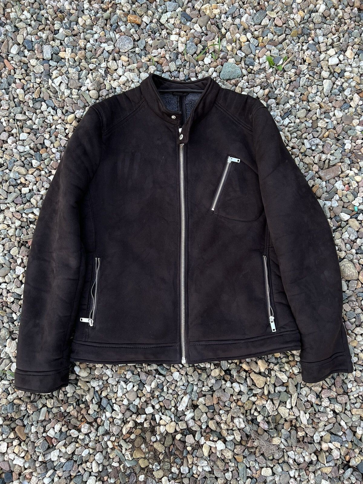 Zara avant garde eco shearling jacket